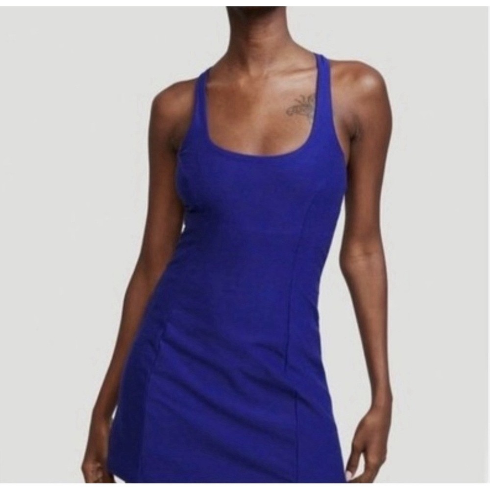 Victorias Secret Blue Active T-Back Tennis Dress Adjustable Straps Large NWT